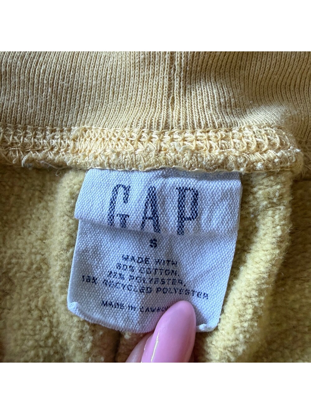 Gap Logo Banana Yellow Sweatpants Joggers Sz S Cozy Fall Back to School Trendy - Picture 3 of 4